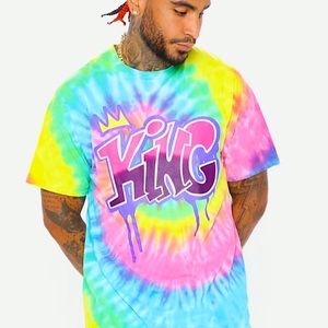 Fashion Nova men tie dye KING shirt